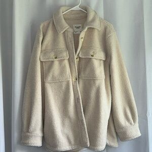 Abercrombie Cream Sherpa Shirt Jacket